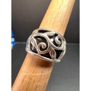 Vintage sterling silver black onyx ring size 5